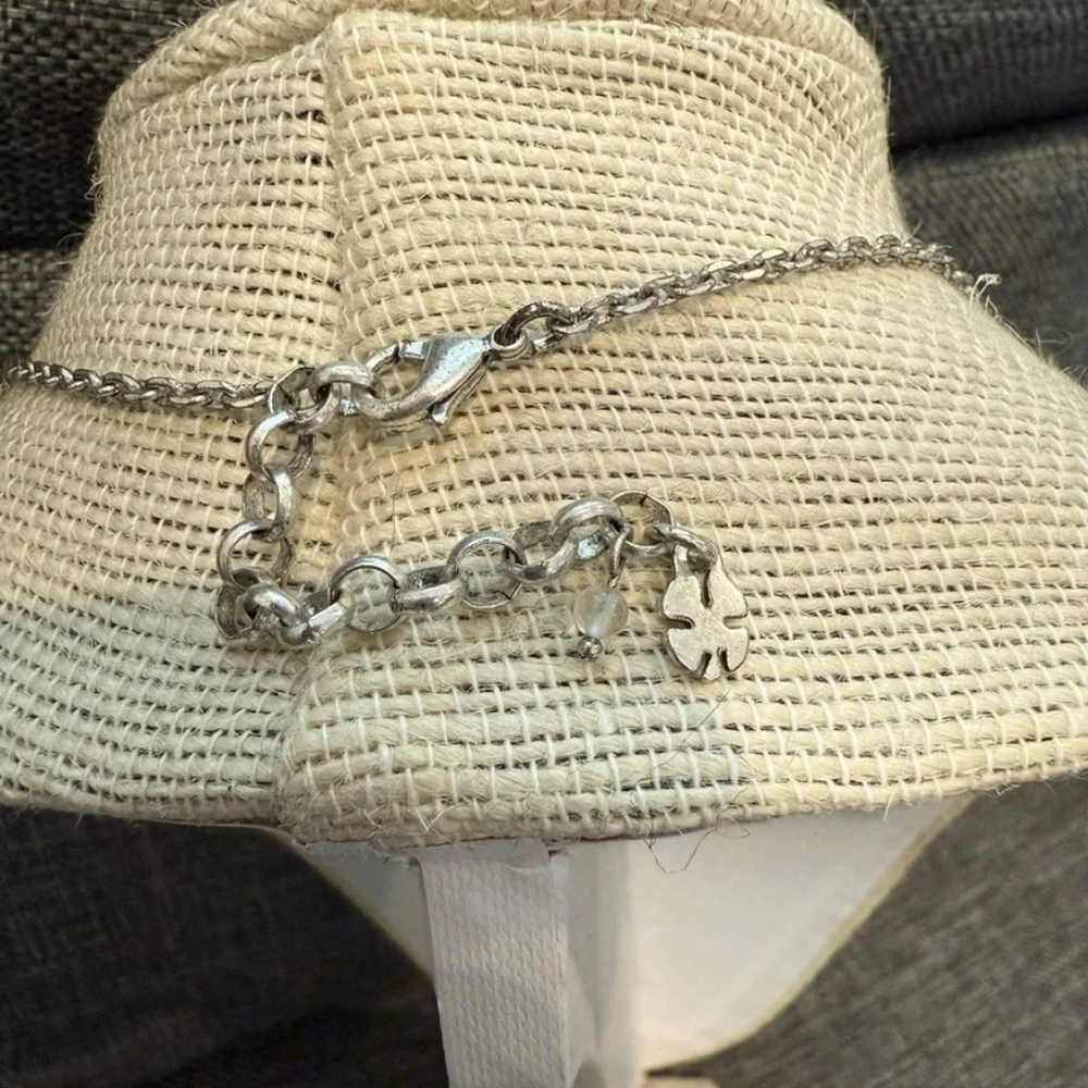 Lucky Brand Druzy Silver Dangle Charm Necklace